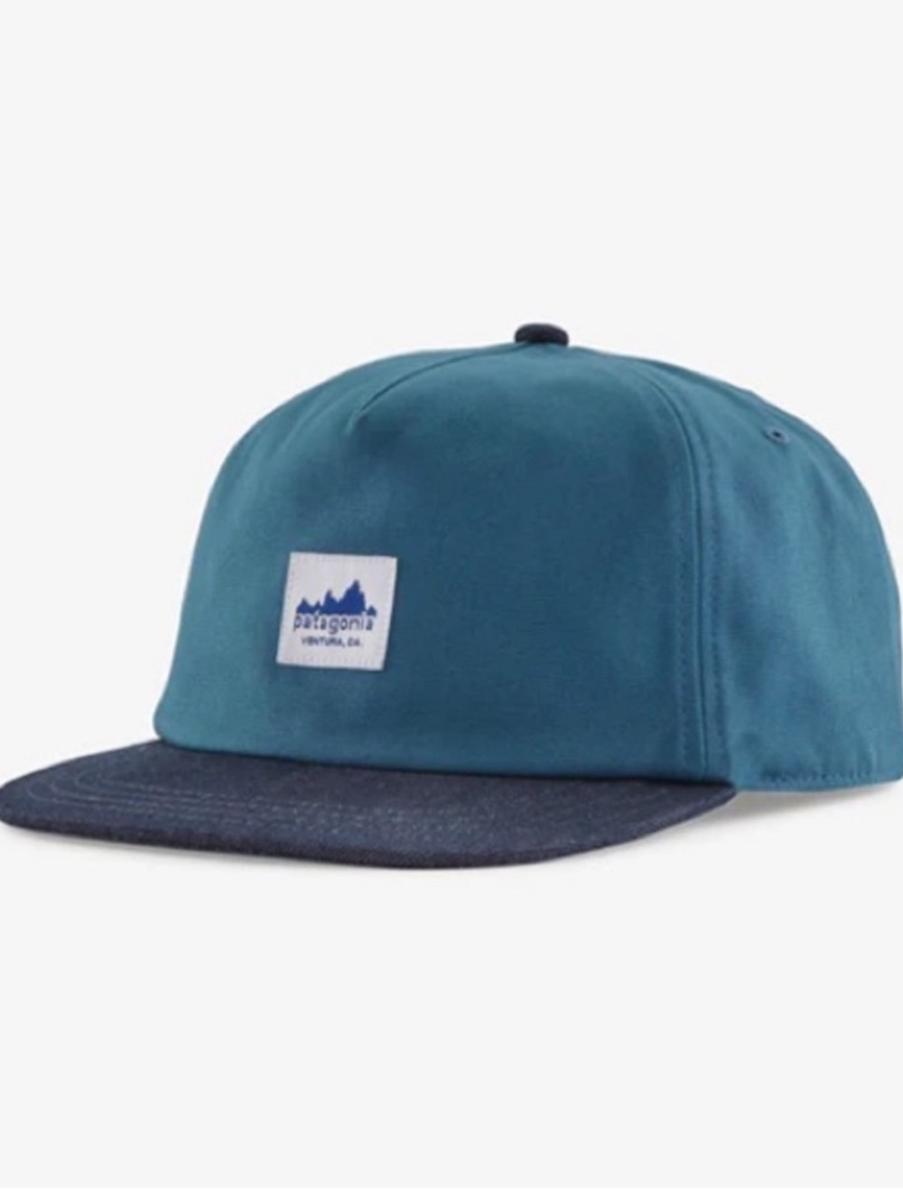 Patagonia Teal Blue and Navy Five-Panel Cap